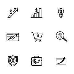 Fototapeta premium Financial and business icons set for commerce and investment