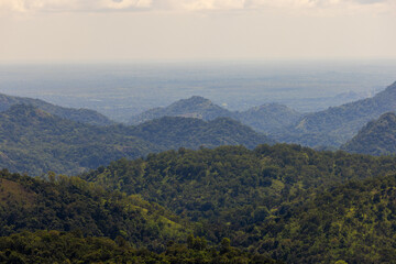 Obraz premium Rolling Green Hills and Forested Landscape in Southern Sri Lanka
