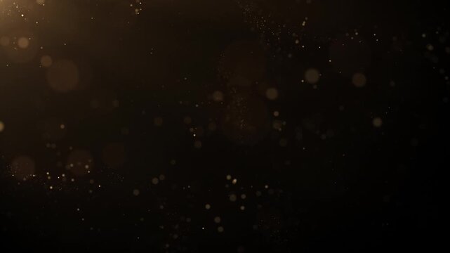 Luxury golden particle rain falling. golden awards particle stage Elegant particle light, for evening parties, stages, celebrations, awards, ceremony, wedding stage party celebration 3D loop