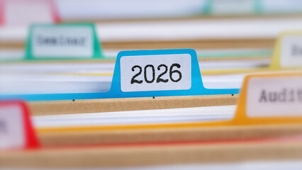 File Folders with a Tab Labeled 2026
