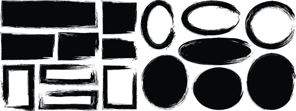 Brush stroke, ink paint brush, grunge frame. big grunge brush set. vector paint brush stroke, ink splatter, and artistic design elements.