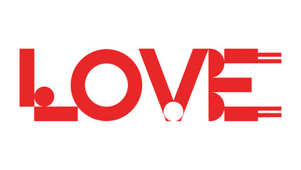 The Essence of Love: Bold typography spells out LOVE, with letters artistically crafted in vibrant red, conveying the essence of affection and passion. © Rokaiya