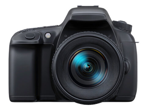 Professional DSLR Camera with Interchangeable Lens and Advanced Features Isolated on Transparent Background