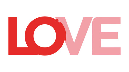 Love Wordmark: A bold and contemporary design showcases the word LOVE in a visually striking and modern way, with a playful blend of colors and typography, embodying affection. © Abu