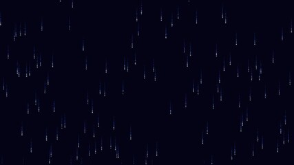 Digital letters and symbols fall in a dark space, representing cybersecurity and hacking stories during a virtual event