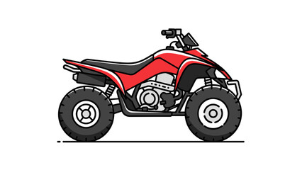 Red Quad Bike Illustration Side View. © Alpin