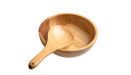 Wooden bowl and matching ladle resting on a black background, a still life emphasizing the natural beauty of wood grain