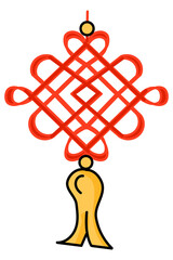 Traditional Chinese decorative knot symbolizing luck and prosperity.