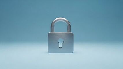 Secure padlock on blue background symbolizing safety and protection
