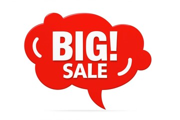 Big sale announcement with red speech bubble