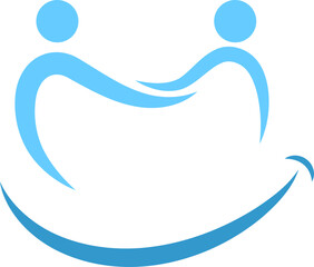 Zwei Personen als Zahn und L&auml;cheln, Zahn, Zahnpflege, Zahnmedizin, Zahnarzt Logo, Icon