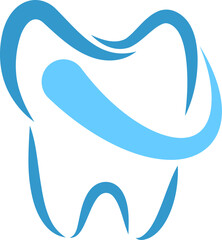 Zahn mit Tropfen, Zahn in blau, Zahnarzt, Zahnpflege Logo, Icon