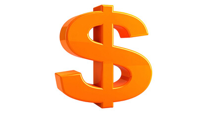 Obraz premium 3D rendered, bright orange dollar sign floating against a black background