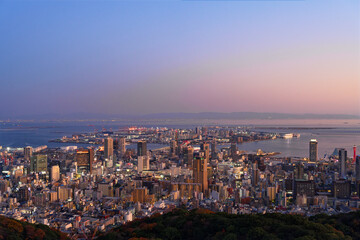 Obraz premium 錨山から見る神戸の夕暮れ