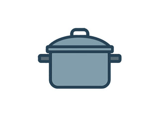 Gray Cooking Pot Illustration.