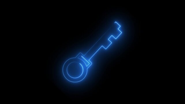 the key blue color saber glowing animation video