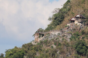 Beautiful mountian, river and view in Nong Khiew, Ou River, Ngoi District, Luang Prabang, Laos