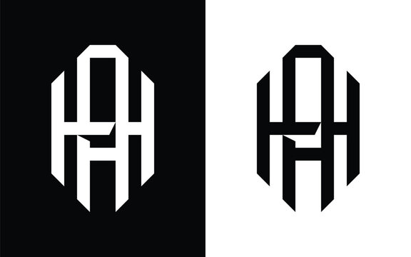 AH Monogram Logo Design, Minimalist Interlocking Letters A and H, Modern Geometric Symmetry Typography for Architecture, Tech, and Law Firm Branding Identity