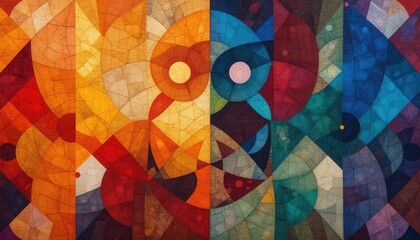 Abstract mosaic background. Multicolor stained-glass window. Mosaic texture. AI generated Abstract mosaic background. Multicolor