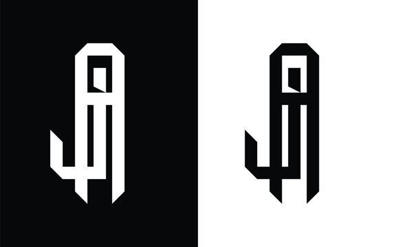 AJ Monogram Logo Design, Minimalist Interlocking Letters A and J, Modern Geometric Symmetry Typography for Architecture, Tech, and Law Firm Branding Identity