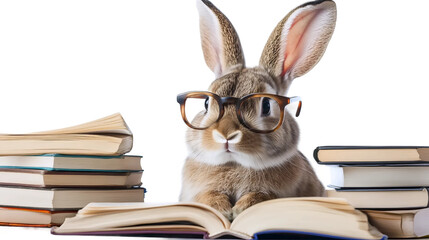Cute Rabbit Studying