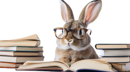 Cute Rabbit Studying