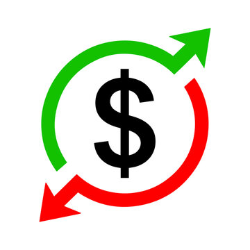 money arrows investment increase decrease icon
