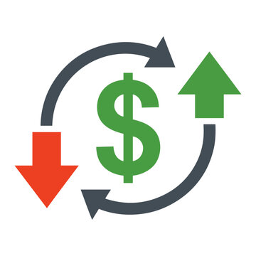 money arrows investment increase decrease icon