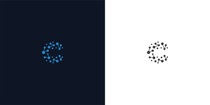 Dotted C Modern Connectivity Symbolism