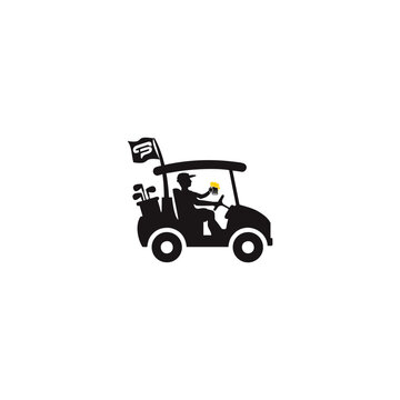 Golf cart leisure beer clubs flag