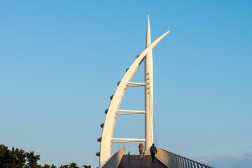 Suspension bridge at Saeseom Island in Jeju Island, South Korea