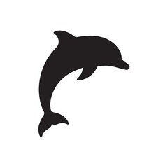 Fototapeta premium Dolphin silhouette isolated on white background vector illustration