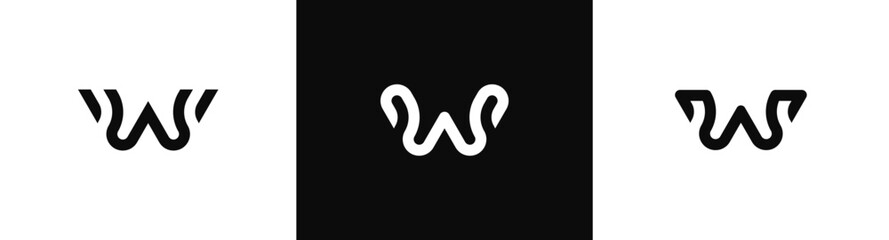 initial Letter W monogram logo design vector illustration template