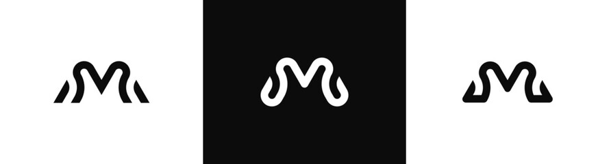 initial Letter M monogram logo design vector illustration template