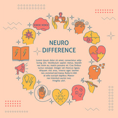 Neuro difference round banner with place for text
