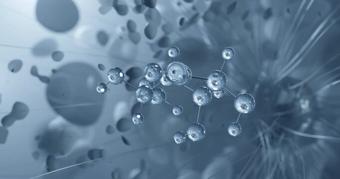 Glucuronolactone rotating molecular 3d structure ball-and-stick model, looped video detoxification agent
