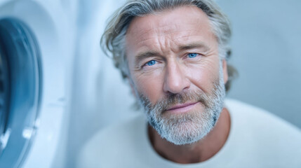 A person inspects a washing machine filter, highlighting maintenance and home appliance care with a focused view on the filter component.