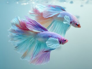 Fototapeta premium Graceful betta fish swimming in tranquil waters underwater nature scene captivating aquatic environment