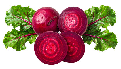 Vibrant image showcases whole and sliced root vegetables with leafy greens on a black backdrop