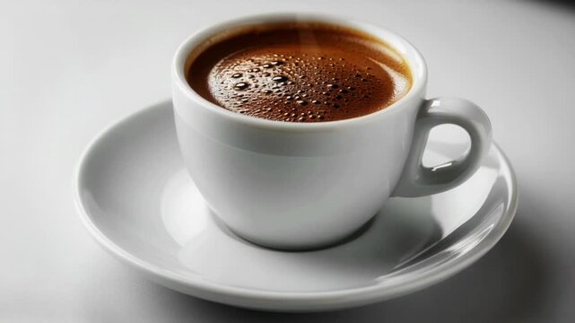 White Coffee Cup on Matching Saucer Minimal Scene
