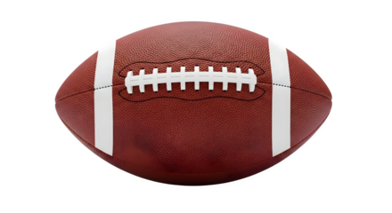 American football isolated view with laces and white stripes a sports equipment illustration isolated on transparent background