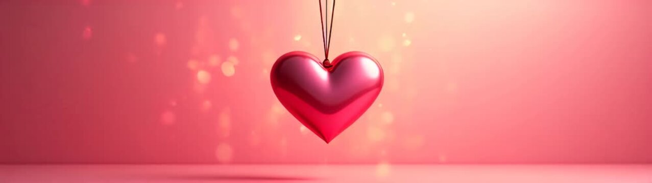 Heart hanging from a string on a string