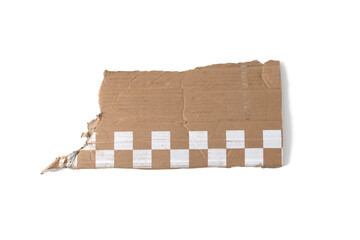 cardboard pieces with rectangle stripe on white background