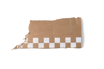 cardboard pieces with rectangle stripe on white background