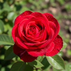 red rose with water drops