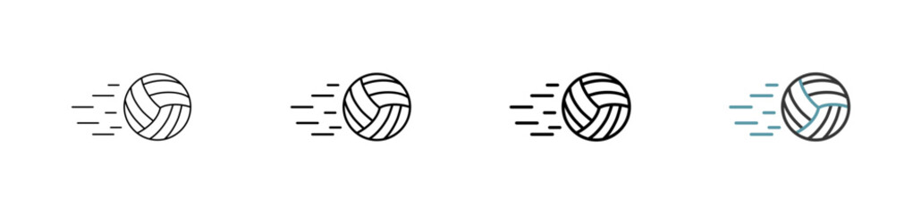 Outline style Volley Ball icon set. Available various sizes