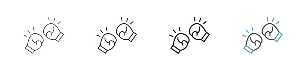 Outline style Boxing icon set. Available various sizes