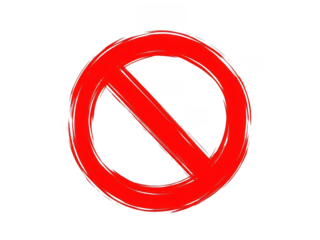 Red prohibition sign isolated on transparent background