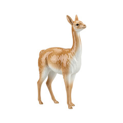 Fototapeta premium Porcelain vicuna figurine standing wild south american animal for home interior decoration
