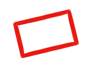 Red rectangle frame isolated on transparent background